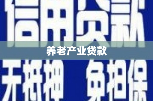 贡山养老产业贷款